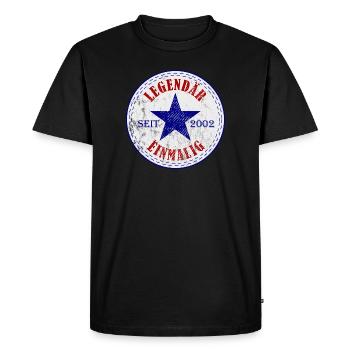 19 ans Anniversaire Legendär Depuis 2002 - Cadeau - T-shirt Premium bio Homme - noir - Devant - Nico (187cm)