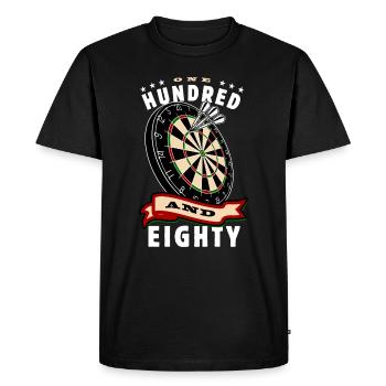 Darts - 180 - one hundred and eighty - Dartboard - Men's Premium Organic T-Shirt - black - Front - Nico (187cm)
