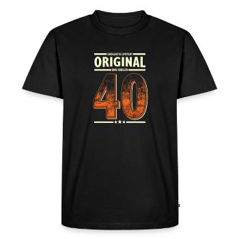40ème anniversaire 40 ans Drôle de dicton pour le 40ème anniversaire. - T-shirt Premium bio Homme - noir - Devant - Nico (187cm)