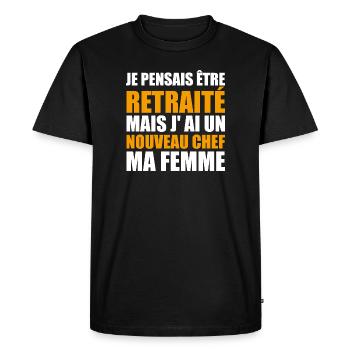 Retraite Humour Retraité Cadeau Homme Retraité - T-shirt Premium bio Homme - noir - Devant - Nico (187cm)