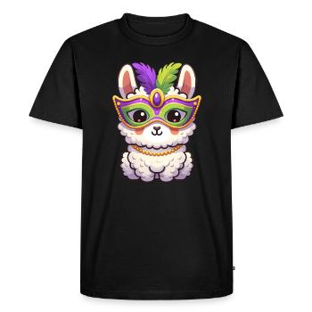 Conception de fête de lama de Mardi Gras - T-shirt Premium bio Homme - noir - Devant - Nico (187cm)