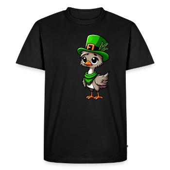 St. Patrick's Emu & Maine Coon - Men's Premium Organic T-Shirt - black - Front - Nico (187cm)