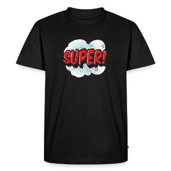 SUPER COMICSTYLE GRAFFITI COMIC 80s MOTIF GIFT - Men's Premium Organic T-Shirt - black - Front - Nico (187cm)