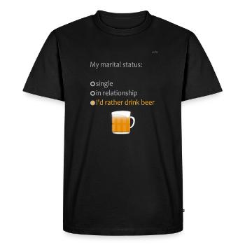 My maritial status - color - Men's Premium Organic T-Shirt - black - Front - Nico (187cm)
