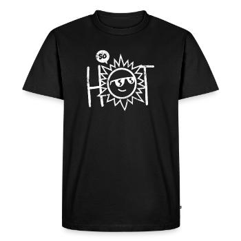 SI CHAUD HEißER SOLEIL D’ÉTÉ TRANSPIRATION EN DISANT MOTIF - T-shirt Premium bio Homme - noir - Devant - Nico (187cm)