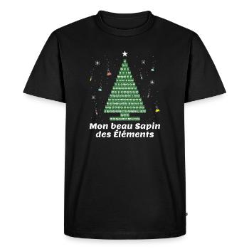 MON BEAU SAPIN DES ELEMENTS - T-shirt Premium bio Homme - noir - Devant - Nico (187cm)