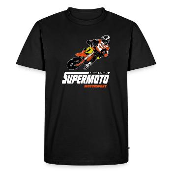 Supermoto - Supermotard - T-shirt Premium bio Homme - noir - Devant - Nico (187cm)