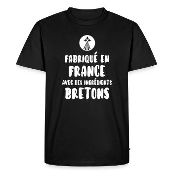 Breton - T-shirt Premium bio Homme - noir - Devant - Nico (187cm)