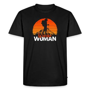 Randonner Woman - randonnées femmes - T-shirt Premium bio Homme - noir - Devant - Nico (187cm)