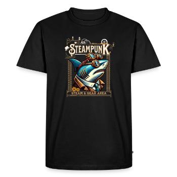 Bande dessinée de requin steampunk - T-shirt Premium bio Homme - noir - Devant - Nico (187cm)