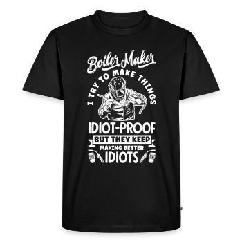 Chaudronnier Commerçant Drôle Citation - T-shirt Premium bio Homme - noir - Devant - Nico (187cm)