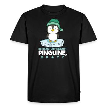J’aime les pingouins, d’accord ? - T-shirt Premium bio Homme - noir - Devant - Nico (187cm)