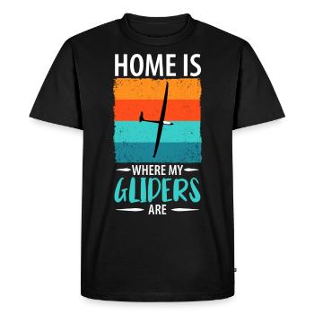 Planeurs Planeurs Planeurs Voler - T-shirt Premium bio Homme - noir - Devant - Nico (187cm)