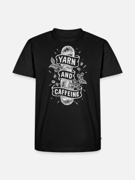 YARN & CAFFEINE - Männer Premium Bio T-Shirt - Schwarz