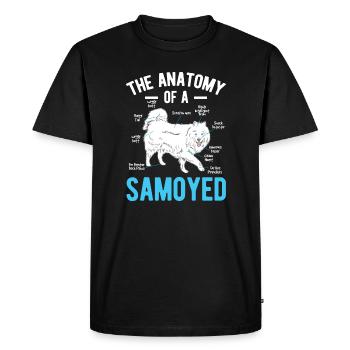 Anatomy Samoyed Siberia Pet Dog Animal Lover Gift - Men's Premium Organic T-Shirt - black - Front - Nico (187cm)