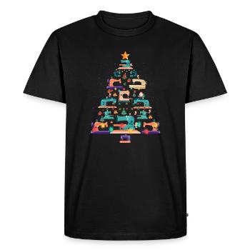 Christmas Sewing Machine Xmas Tree Quilter Lover - Men's Premium Organic T-Shirt - black - Front - Nico (187cm)