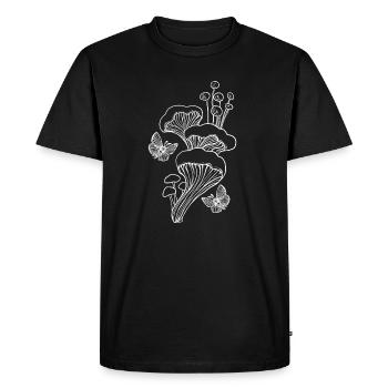 Art de lignes de champignon - T-shirt Premium bio Homme - noir - Devant - Nico (187cm)