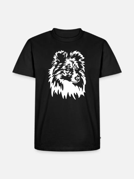 Sheltie Head "Black Edition" - Men's Premium Organic T-Shirt - black