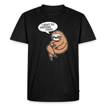 Relax Animal Statement Sloth Zoo Lazy Sleep - T-shirt Premium bio Homme - noir - Devant - Nico (187cm)