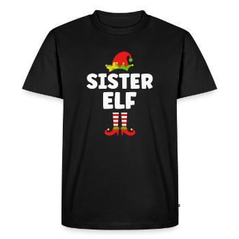 Sister Elf Christmas - Men's Premium Organic T-Shirt - black - Front - Nico (187cm)