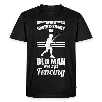 Fencing Grandfather - Men's Premium Organic T-Shirt - black - Front - Nico (187cm)