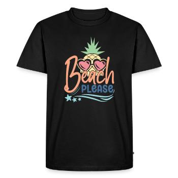 Beach Please - Men's Premium Organic T-Shirt - black - Front - Nico (187cm)