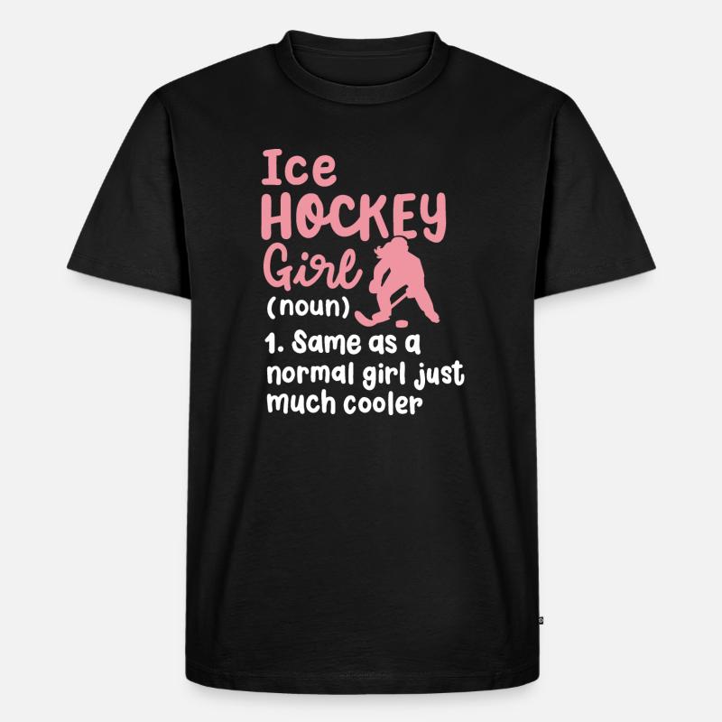 Eishockey Eishockeyspielerin - Männer Premium Bio T-Shirt - Schwarz