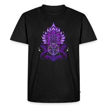 Thistle Mandala with Pentagram and Stars - Men's Premium Organic T-Shirt - black - Front - Nico (187cm)