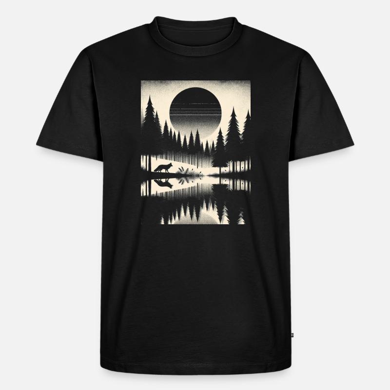 FUCHS IM WALD - Männer Premium Bio T-Shirt - Schwarz