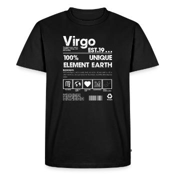 Virgo Earth Element 100% Unique Logo - Men's Premium Organic T-Shirt - black - Front - Nico (187cm)