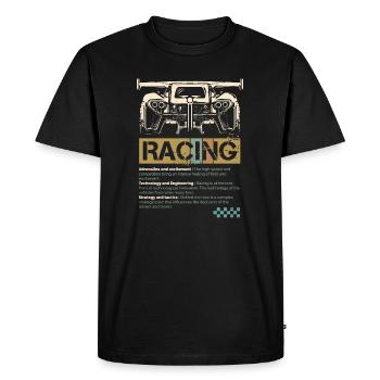 Racing Car Retro Tuning Tuner GT Race Symbol Logo - Men's Premium Organic T-Shirt - black - Front - Nico (187cm)