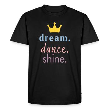 Rêve. Danser. Briller. – Chemise de danse pour fille - T-shirt Premium bio Homme - noir - Devant - Nico (187cm)