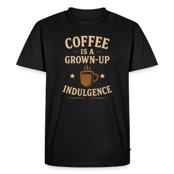 Coffee Grown-Up Indulgence - Men's Premium Organic T-Shirt - black - Front - Nico (187cm)