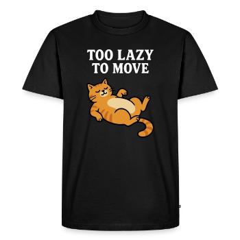 Motif de chat paresseux relaxant - T-shirt Premium bio Homme - noir - Devant - Nico (187cm)