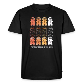 Grossesse Naissance Pain d’épices Noël - T-shirt Premium bio Homme - noir - Devant - Nico (187cm)