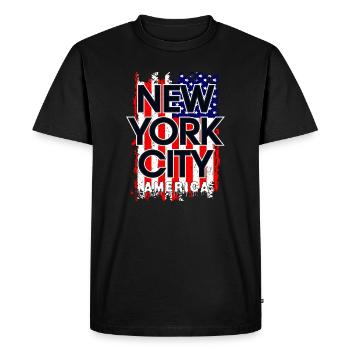 Conception du drapeau de la ville de New York - T-shirt Premium bio Homme - noir - Devant - Nico (187cm)