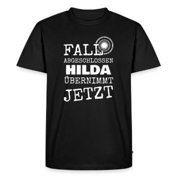 Prénom Hilda - T-shirt Premium bio Homme - noir - Devant - Nico (187cm)