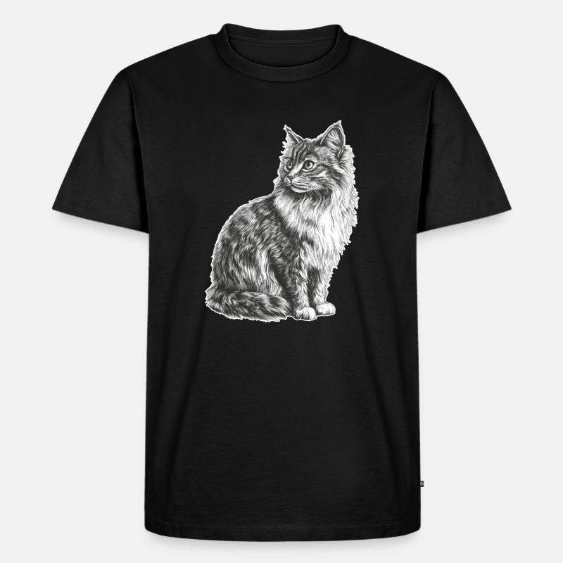Katze - Männer Premium Bio T-Shirt - Schwarz