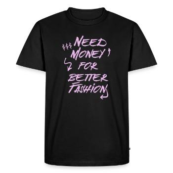 Besoin d’argent pour une meilleure mode – Sweat à capuche tendance - T-shirt Premium bio Homme - noir - Devant - Nico (187cm)