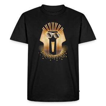 Cool Pharaoh with Sunglasses – Funny Motif - Men's Premium Organic T-Shirt - black - Front - Nico (187cm)