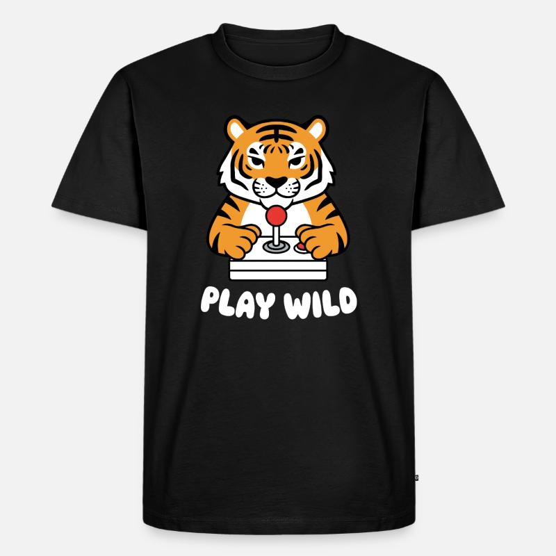 Tiger Arcade Play Wild - Männer Premium Bio T-Shirt - Schwarz