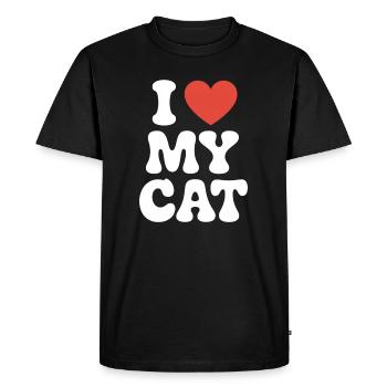 J’aime mon chat ich liebe meine katze - T-shirt Premium bio Homme - noir - Devant - Nico (187cm)