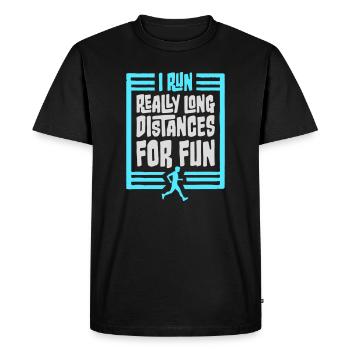 I Run Really Long Distances For Fun Marathon Sport - Men's Premium Organic T-Shirt - black - Front - Nico (187cm)