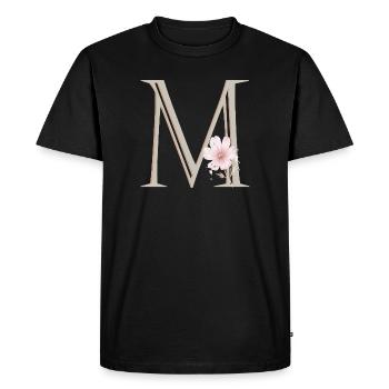 Monogramme floral M - T-shirt Premium bio Homme - noir - Devant - Nico (187cm)