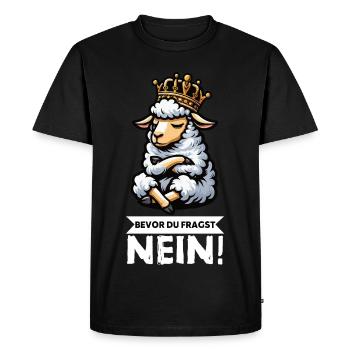 Avant que vous ne demandiez : moutons, moutons, bergers, éleveurs de moutons - T-shirt Premium bio Homme - noir - Devant - Nico (187cm)