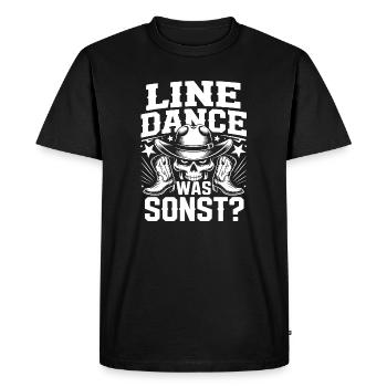 Cowboy en Ligne de Crâne - T-shirt Premium bio Homme - noir - Devant - Nico (187cm)