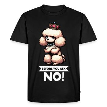 Avant de demander Caniche Caniche Propriétaire de Caniche Caniche - T-shirt Premium bio Homme - noir - Devant - Nico (187cm)
