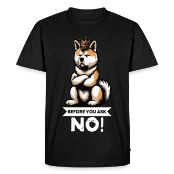 Avant de demander à Akita, propriétaire d’Akita, Akita Amoureux d’Akita - T-shirt Premium bio Homme - noir - Devant - Nico (187cm)