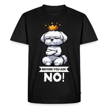 Avant de demander à Malteser Propriétaires Maltais Maltais - T-shirt Premium bio Homme - noir - Devant - Nico (187cm)