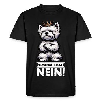 Avant que vous ne demandiez, pas de Westie Westland Terrier - T-shirt Premium bio Homme - noir - Devant - Nico (187cm)